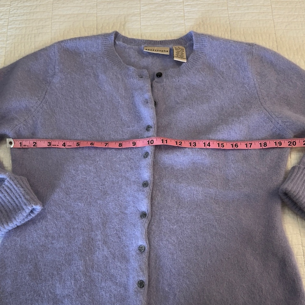 Apostrophe Large Button Cardigan Angora Lavender … - image 3